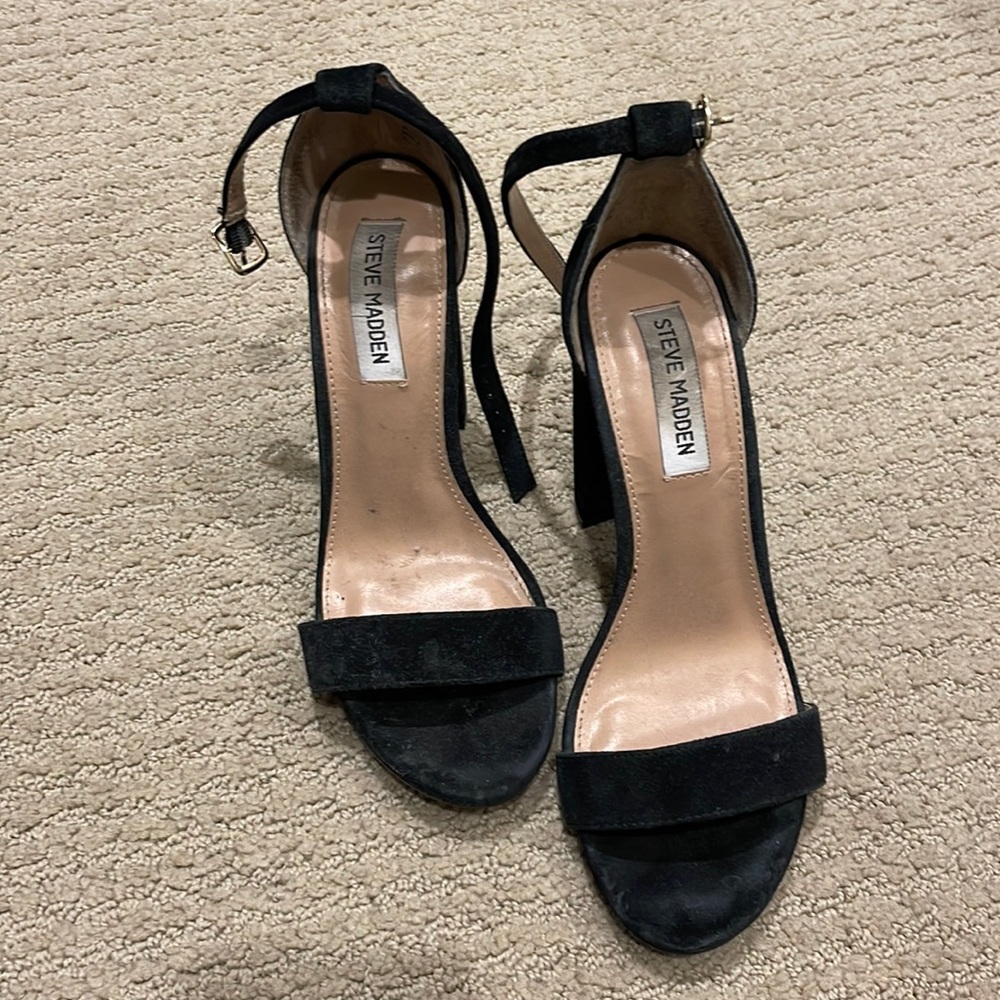 Steve Madden Carson Black Suede Sandal Size 8.5